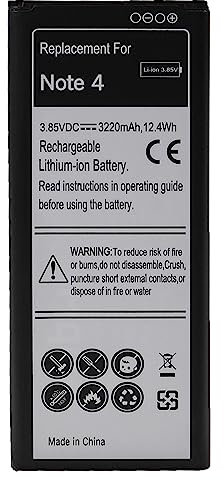 vhbw batteria compatibile con Samsung Galaxy Note 4 SM-N910R4, SM-N910S, SM-N910T, SM-N910U, SM-N910V smartphone cellulare (3220mAh, 3,85V, Li-Ion)