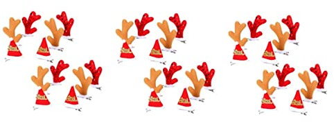 ibasenice 18 Paare Elch Haarspange Dekorative Haarspange Weihnachtsmütze n Kristall Haar Babyprinzessin Weihnachtskarikaturhaar Weihnachtshaarnadel Stift Kleine Geweih