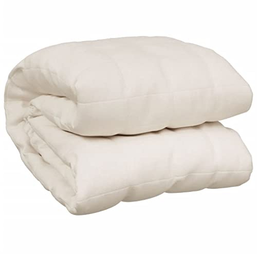 vidaXL Weighted Blanket Light Cream 200x200 cm 9 kg Fabric