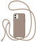 ZTOFERA Handykette Hülle Kompatibel mit iPhone 11, Liquid Silikon Handyhülle mit Umhängeband, Schutzhülle mit Band Kordel zum Umhängen Necklace Hülle für iPhone 11, Braun