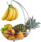 DAFUTA Fruit Bowl Holder with Banana Hanger Hook Tree Fruit Bowl Basket Stand Large