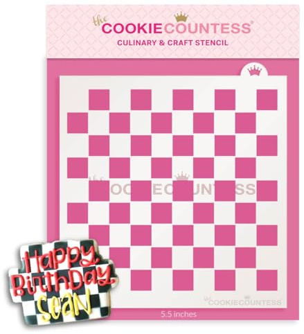 The Cookie Countess Checkerboard Pattern Stencil