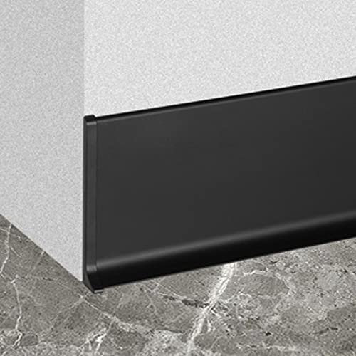 ZAQYCM Plinthe Noir Moulure De Plinthe pour Murs, Moulure De Plinthe De Salle De Bain, Base en Aluminium Durable pour Salle De Bain/Cuisine/Garage/Terrasse(W 10cm(4 in),L 150cm(59in))