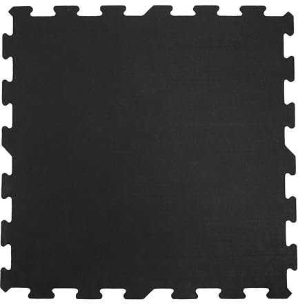 IncStores Piastrelle PowerLock da 8 mm, in gomma ad incastro, per pavimenti di casa, palestra e pavimenti per sala fitness, 58,4 x 58,4 cm, confezione da 9 piastrelle, nero