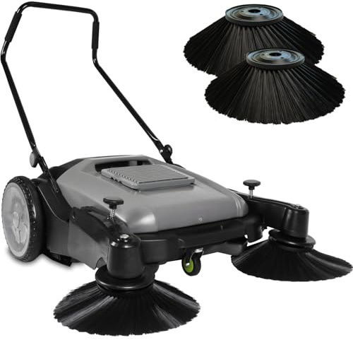 PurpleWillow 41 Industrial Floor Sweeper, Manual Push Walk-Behind