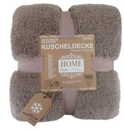 Teddy Kuscheldecke 150 x 200 cm | warme Wohndecke in Kunstfell-Optik | Flauschige Mikrofaser Decke (Kaffeebraun)