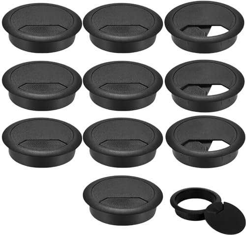 12 Pcs Cable Hole Cover Desk Plug Hole Cover Desk Cable Hole Desk Hole Cover Computer Desk Grommet 60mm Office Table Cable Cord Management