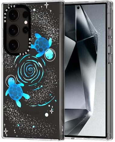 MOSNOVO für Samsung Galaxy S24 Ultra 5G Hülle – Durchsichtige, schlanke, stoßfeste TPU+PC-Handyhülle, [6,6 Fuß Fallschutz/Anti-Abziehen] - Weltraum-Schildkröte