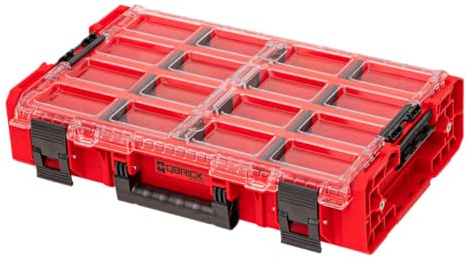 Qbrick - System ONE Organiser XL 2.0 Long Bin RED ULTRA HD - Organiser Storage for Tools Set and Accessories with High Storage Capacity - Made of Durable Plastic