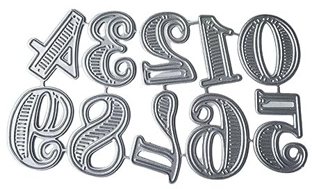 antianzhizhuang Zahlen-Präge-Stanzformen für Geburtstagskarten, Party, Einladung, DIY, Scrapbooking, Alben, Basteln, Metall-Stanzformen, große Zahlen