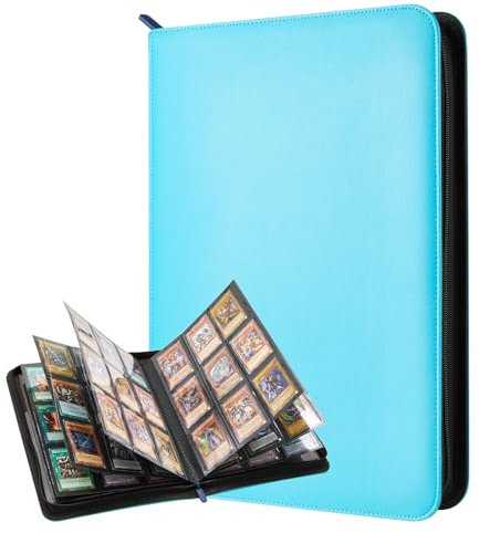 Lictin Trading Card Binder 9 Pocket, Fits 504 Cards Zipper Carrying Case Binder Album, PU Leather Card Binder Folder Storage Organizer for Kids Adult Birthday Gifts (504Pockets)