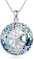 YAFEINI Baum des LebensKette für Damen 925 Sterling Silber Sonne und Mond Anhänger Kristall Schmuck Geschenk für Mädchen Mutter Tochter