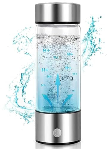 Generador Agua HidróGeno,Botella Agua HidróGeno PortáTil,MáQuina Ionizadora Agua HidróGeno Recargable por USB,Taza Salud Vidrio Agua Rica En HidróGeno para Viajes De Oficina En Casa