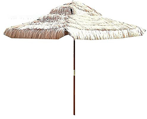 NBHDEK Parasol de terrasse extérieur, parasols en paille hawaïenne, parasol de chaume, parasol, pour terrasse extérieure, pare-soleil étanche, fonctions appropriées de jardin et