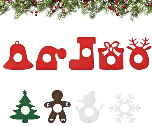 LPAMABA 45 PCS Marque-Verres Noël Marque Verre à Vin Noel Breloques pour Verre à Vin Noel Étiquettes d'Identification Pour Verre Marqueur Verre à Vin Noel Marque Verre a Pied Anneaux de Verre Noël