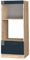Vicco Armoire Micro-Ondes Fame-Line, Bleu foncé Brillant/Chêne de Force doré, 60 cm Ouvert