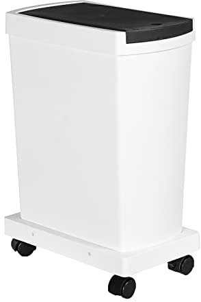 GBEVAUEIO Bacs de Recyclage Poubelle de tri de Cuisine avec roulettes, 15l, Poubelle d'angle Domestique, sur Pied, Peu encombrante Corbeille à Papier(Noir)