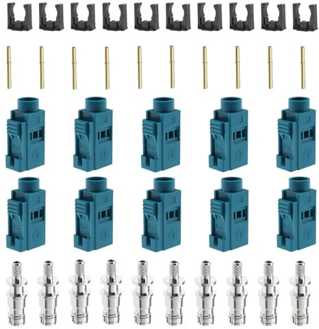 10 Sets Antennenstecker-Reparatursatz für Fakra, Stecker Antennenstecker Reparatur Kit für Anschluss RG174/RG316, Auto Kabel Crimpen Löten Antenne Adapter Konverter, Z Codierung
