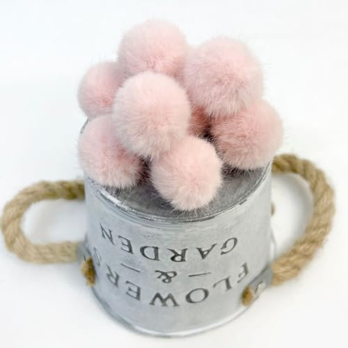 GreatRise 2-3 cm Kunstfell Pompon Fellbommel für Mützen Pelz Flauschige Pompon Ball Kunstfell Bommel für Mützen Schuhe Schals Taschen Schlüsselanhänger DIY Kreative Handwerk Rosa 10 Stück