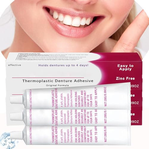 Haftcreme Für Zahnprothesen, Haftcreme Für Thermoplastische Zahnprothesen, Haftcreme Für Thermoplastische Zahnprothesen Mit Kissenartigem Griff, Haftcreme Für Zahnprothesen (3 Stück)