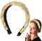 Favuit Samt Haarreif, Geflochtene Stirnbänder Breit Haarband Vintage Gepolsterte Haarreifen Trachten Solide Kopfschmuck Mode Haarschmuck für Damen und Mädchen (Beige)