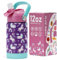 pluseight Kids Insulated Water Bottle with Straw Lid, 350ml BPA-Free Double Wall Vacuum Tumbler 18/8 Stainless Steel Leak Proof Kids Cups with Straw for School Travel Boys Girls (Unicorn)