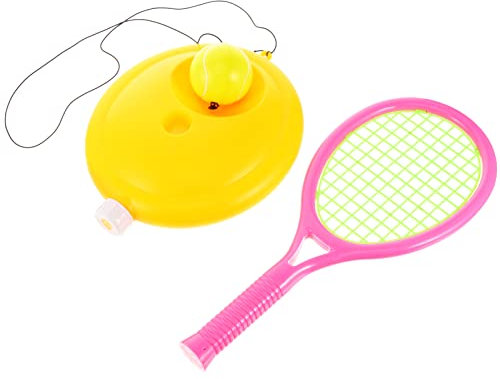 WOONEKY Outdoor Tennistrainer Set Für Kinder Komplettes Basisset Inkl Tennisschläger Bälle & Netz Perfekt Für Ballspiele Draußen Sportspielzeug Für Anfänger