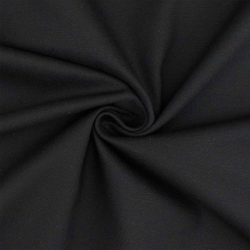 Canvas Stoff gewaschen | ab 50cm x 150cm (schwarz) | 100% Baumwolle - Einfarbig/Uni - Leinenoptik