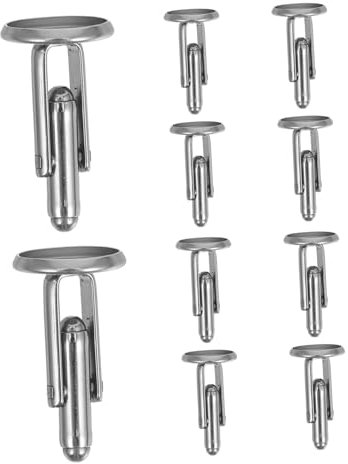 KONTONTY 10stücke Herren-manschettenknöpfe Rohlinge aus Edelstahl Setztablett für Diy-projekte Manschettenknopfbasis mit Rundem Design Hemd-accessoires für Formelle Anlässe