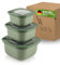 Viwares Frischhaltedosen im 3er Set mit transparentem Ventildeckel, Aufbewahrungsbehälter, Küche, stapelbar, BPA-frei, Kunststoff, Mikrowellen/Kühlschrankgeeignet, 3 Größen (600ml/1100ml/1800ml)