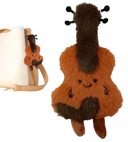 Bollisate Geige Plüschtier, Plüsch Taschenanhänger, 20 Cm Süßer Taschenanhänger Aus Plüsch, Geigenpuppen Schlüsselanhänger Taschen Dekoration Für Rucksack, Handtasche, Kinder, Erwachsene