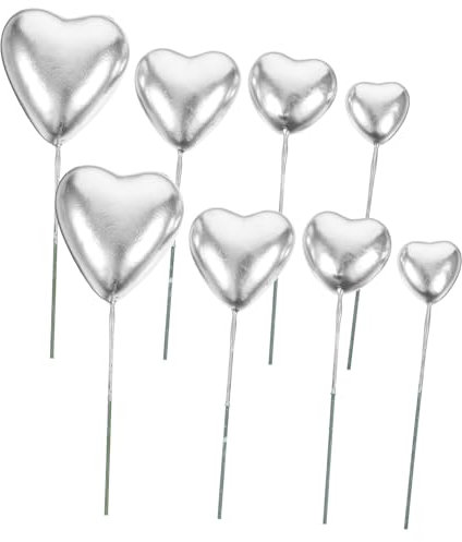 HOLIDYOYO 20 Stück Kucheneinsatz Kuchendeckel Topper für hichzeitstortendeko hochzeitstorten dekoration hochzeitsdeko dekorative Cupcake-Dekoration geburtstagstorte Eisendraht Silver