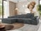 MKS MEBLE Ecksofa mit relaxfunktion elektrisch, Sofa L-Form - Rilasso - Dunkelgrau Cord Links