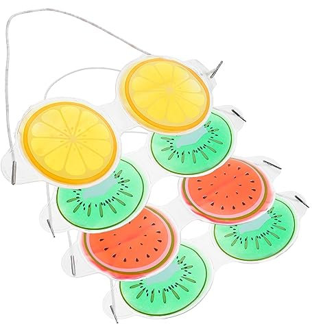 VALICLUD Kühlende Gel Eis Augenklappe 4 Stück Wiederverwendbare Pvc Augenabdeckung Elastisches Band Kindgerechte Bunte Designs Zur Linderung Von Augenschmerzen Und Müdigkeit Für Zuhause Und Schlaf