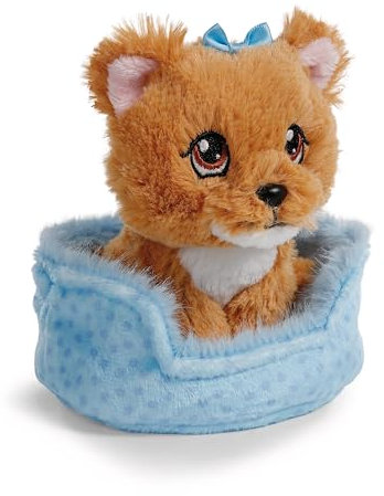 NICI Kuscheltier Hund Yorkshire 12cm im Körbchen - braun