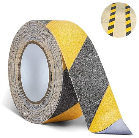20m x 5cm Anti Rutsch Klebeband, Antirutschband Selbstklebend, Warnband Schwarz Gelb, Antirutsch Streifen - Sicherheitsband für Innen- und Außenbereich, Rutschfestes Klebeband für Treppen, Gehwege