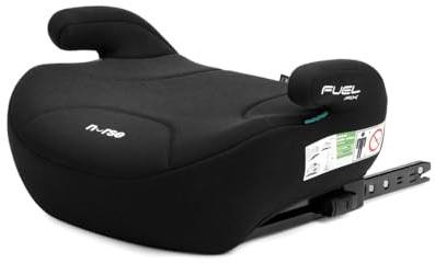 Nurse Fuel Fix Rialzo con ISOFIX 125–150 cm, Booster con Braccioli, Installazione con Cintura di Sicurezza del Veicolo, Nero
