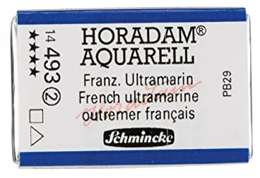 Schmincke – HORADAM® AQUARELL - feinste Künstler-Aquarellfarben, 493 Französisches Ultramarin, 14 493 043, 1/1 Näpfchen