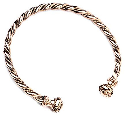 Windalf Keltischer Torques RONYA Ø 12 cm Massier Frauen Halsreif Kelten Schmuck Paganschmuck Handarbeit aus Bronze