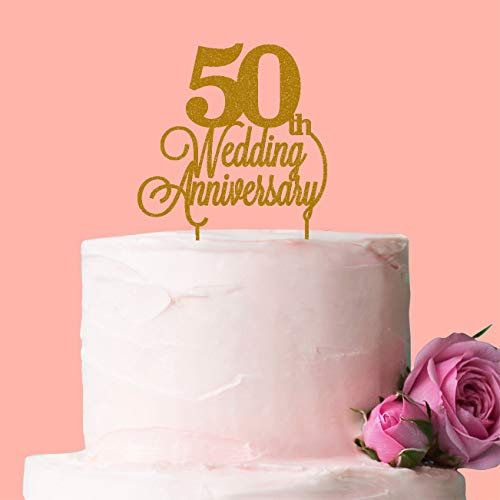 My Pretty Little Gifts 25th 40th 50th 55th 65th Wedding Anniversary Cake Topper - Choose your year and colour