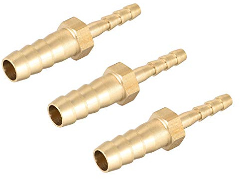sourcing map Schlauch ID Messing Reduzierstück Widerhaken Schlauchanschluss Adapter 8mm x 4mm Widerhaken (3 Stück)