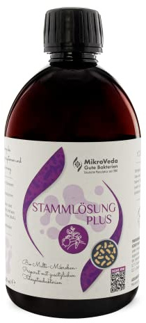 MikroVeda Stammlösung Plus 0,5 L Bodenaktivator mit effektiven Mikroorganismen, organischer Flüssigdünger, Bio Dünger für Rasen Garten