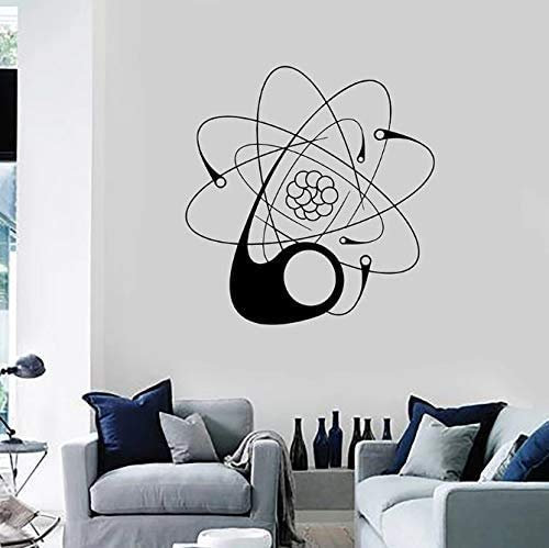 Atom Science Wandtattoo Universität Schule Bildung Klassenzimmer Labor Innendekor Vinyl Aufkleber Abnehmbare Wandkunst 57X59 Cm