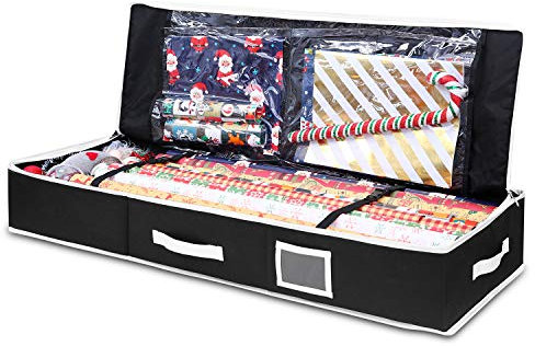 Geschenkpapier Aufbewahrung, Ohuhu Geschenkpapier Organizer, Aufbewahrungstasche für Geschenkpapier, Wasserdichtes 600D Oxford Gewebe Reißfest, Aufbewahrung Geschenkpapier 102.8x35.5x15.2 cm