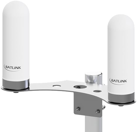 BATLINK MAO5GV1 2x2 MIMO Marine Grade (IP66) 5G Antenne inkl. 5m Kabel - 9dBi Leistungsgewinn, für 5G und LTE geeignet, Multiband Rundstrahlantenne, Außenantenne (Weiß)