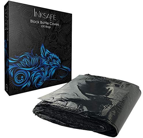 Inksafe Tattoo Flaschenabdeckungen, 15 x 25,5 cm, Schwarz, 250 Stück