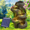 Fuente DE JARDÍN & Fuente DE Agua Solar Tronco DE ÁRBOL & ESTANQUES DE Piedra con batería de Litio y luz LED, Ideal para terraza, balcón