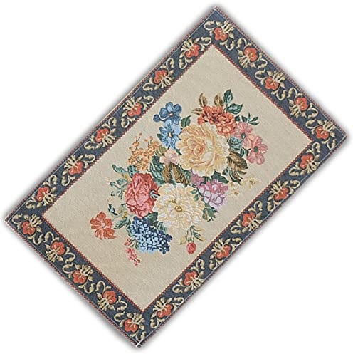 Raebel OHG Tischläufer Gobelin Rosen Hellbraun Bunt Landhaus Gobelindecke Gobelintischdecke Läufer Decke (33 x 50 cm)