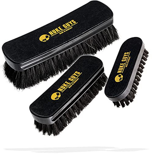 Nuke Guys Lot de 3 Brosses pour Le Nettoyage Intérieur de la Voiture | Brosse Textile Douce Idéale pour Les Sièges, l'Alcantara, Le Cuir, la Capote de Cabriolet, Les Tapis, Les Tissus, Les Chaussures