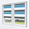 Rollmayer Doppelrollo Klemmfix ohne Bohren Klemmrollo Fensterrollo Duo Rollo Sonnenschutzrollo Zebrarollo Seitenzugrollo für Fenster und Tür (Weiß Grau Blau - 40 x 150 cm - BxH)